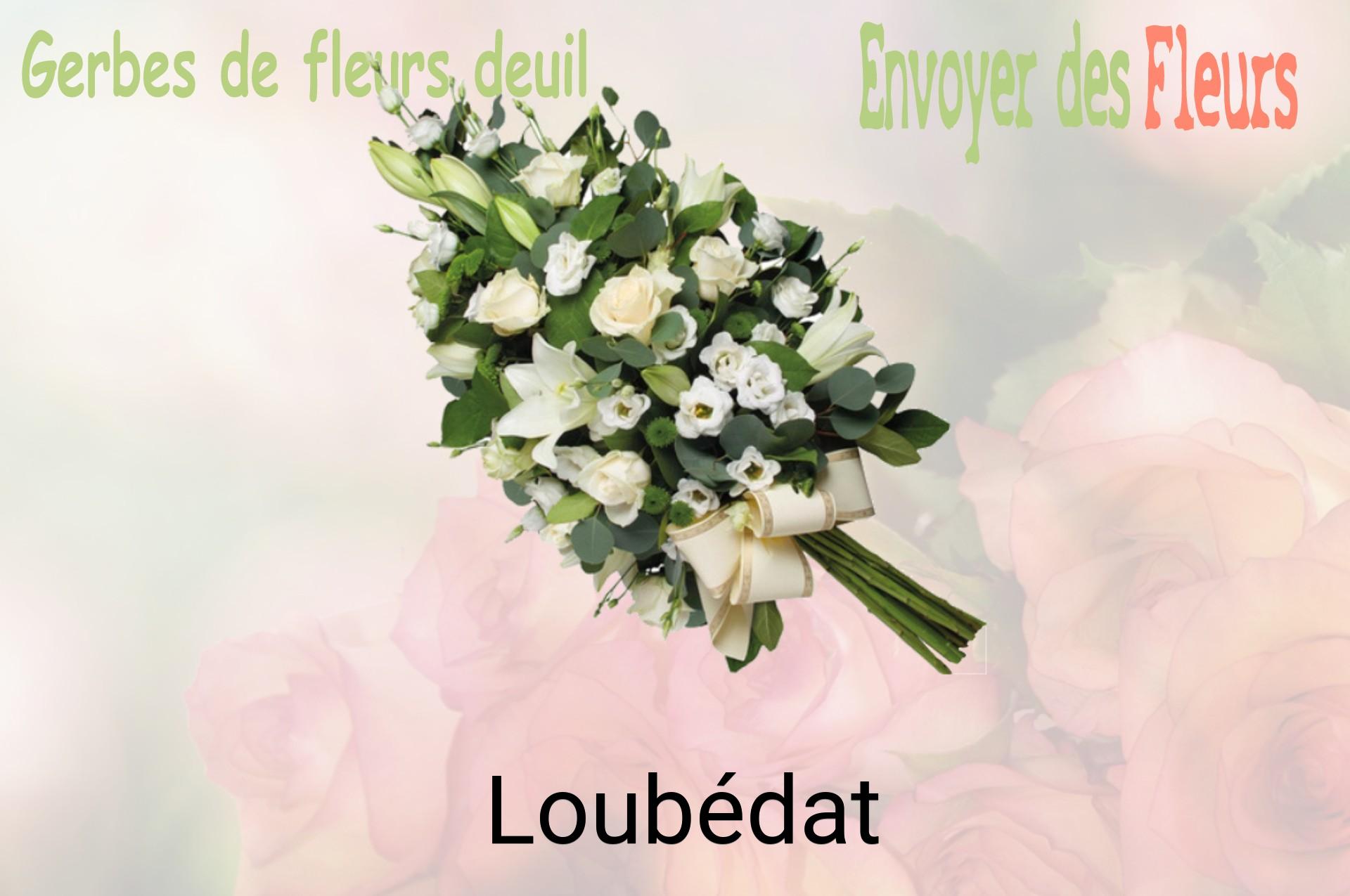 Gerbe de fleurs de deuil livrée à Loubédat
